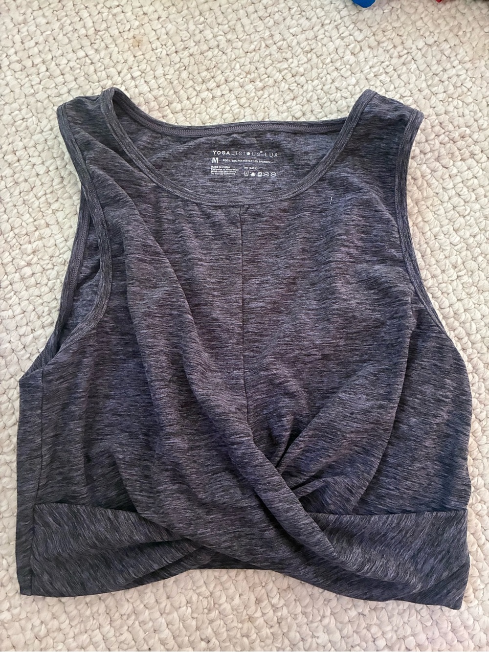 Yogalicious purple Twist-Front Crop Tank